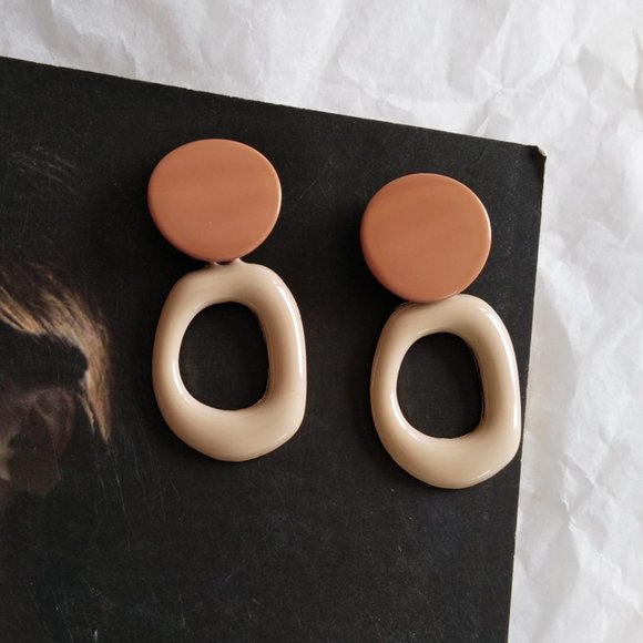 💕Last one 💙Geometric Enamel Earrings - Picture 4 of 6